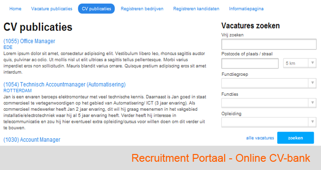 Online Cv Bank Eazymatch Recruitment Plugin